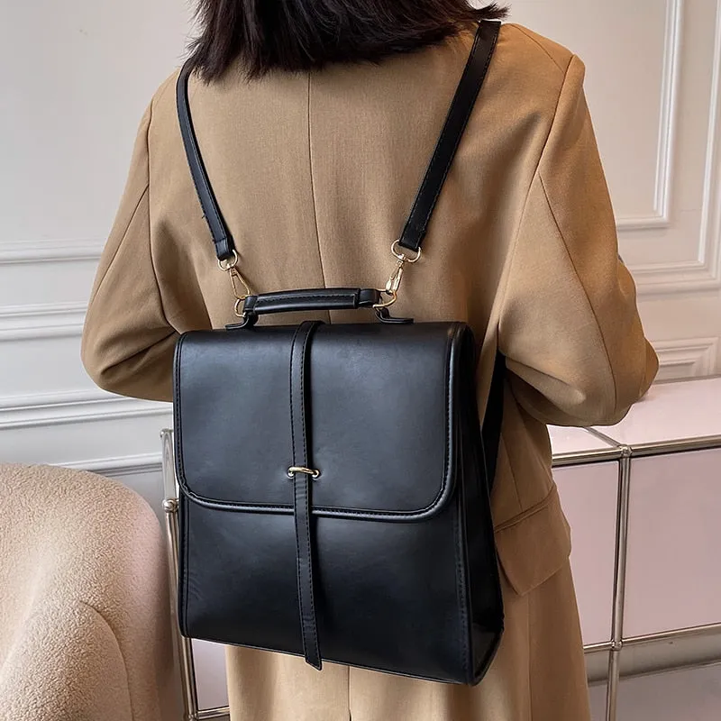 Realaiot Fashion Backpack High Quality Leather New Designer Backpacks for Teenage Girls Female School Shoulder Bag Women Backpack Purse