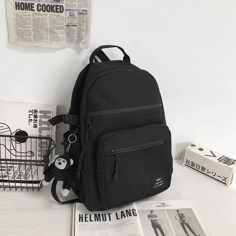 Realaiot Waterproof Nylon Women Backpack Unisex Multi-pocket Laptop Backpack Large Capacity Student School Backpack for Girls Bookbags