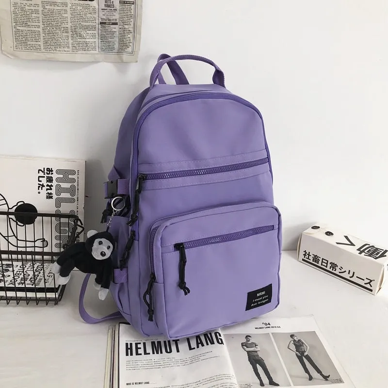 Realaiot Waterproof Nylon Women Backpack Unisex Multi-pocket Laptop Backpack Large Capacity Student School Backpack for Girls Bookbags