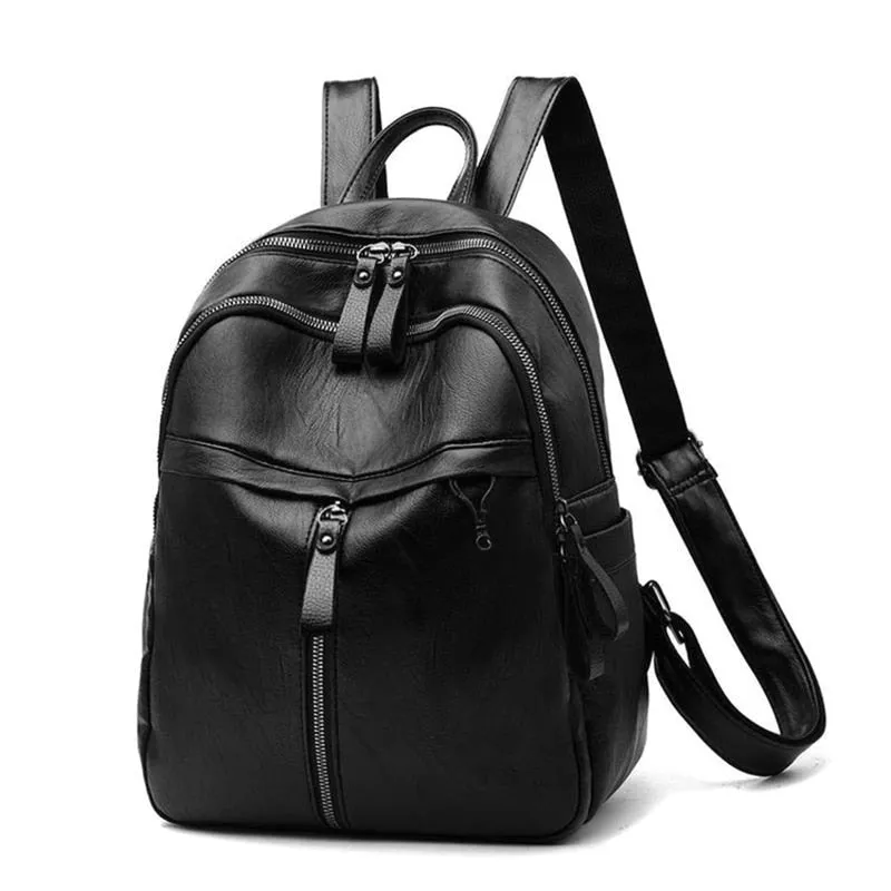 Realaiot Women Backpack Designer High Quality Leather Women Bag Fashion School Bags Multifunction Large Capacity Travel Backpacks Mochila