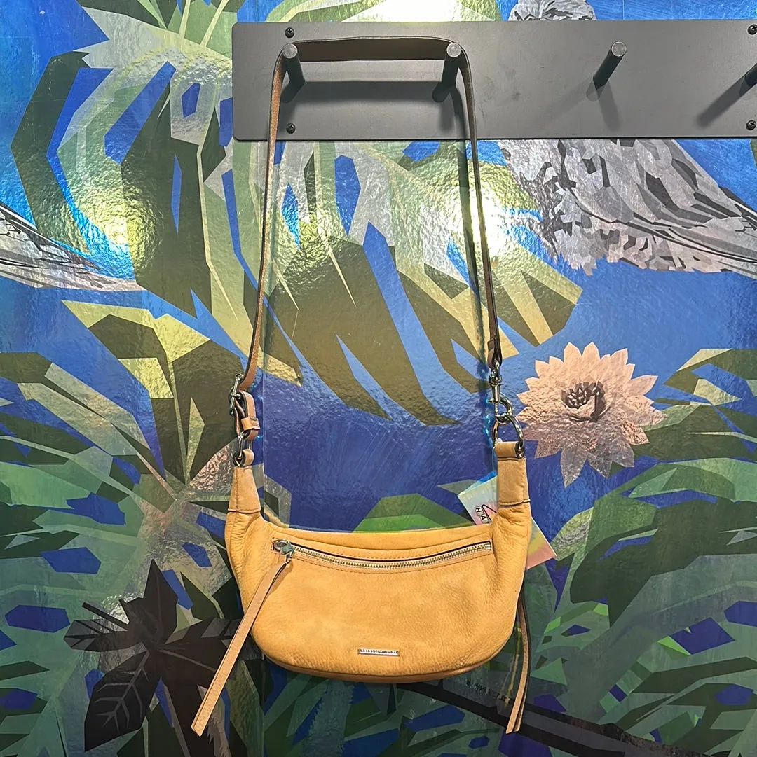Rebbeca Minkoff Light Orange Suede Fanny Pack with Siver Hardware