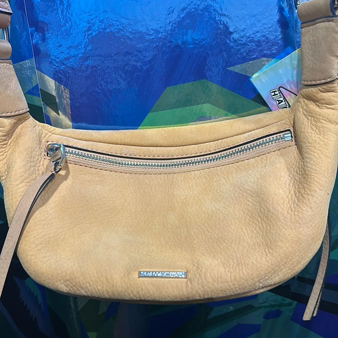 Rebbeca Minkoff Light Orange Suede Fanny Pack with Siver Hardware