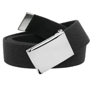 RECON GS2 Military Web Belt Classic Silver Slider Military Belt Buckle with Canvas Web
