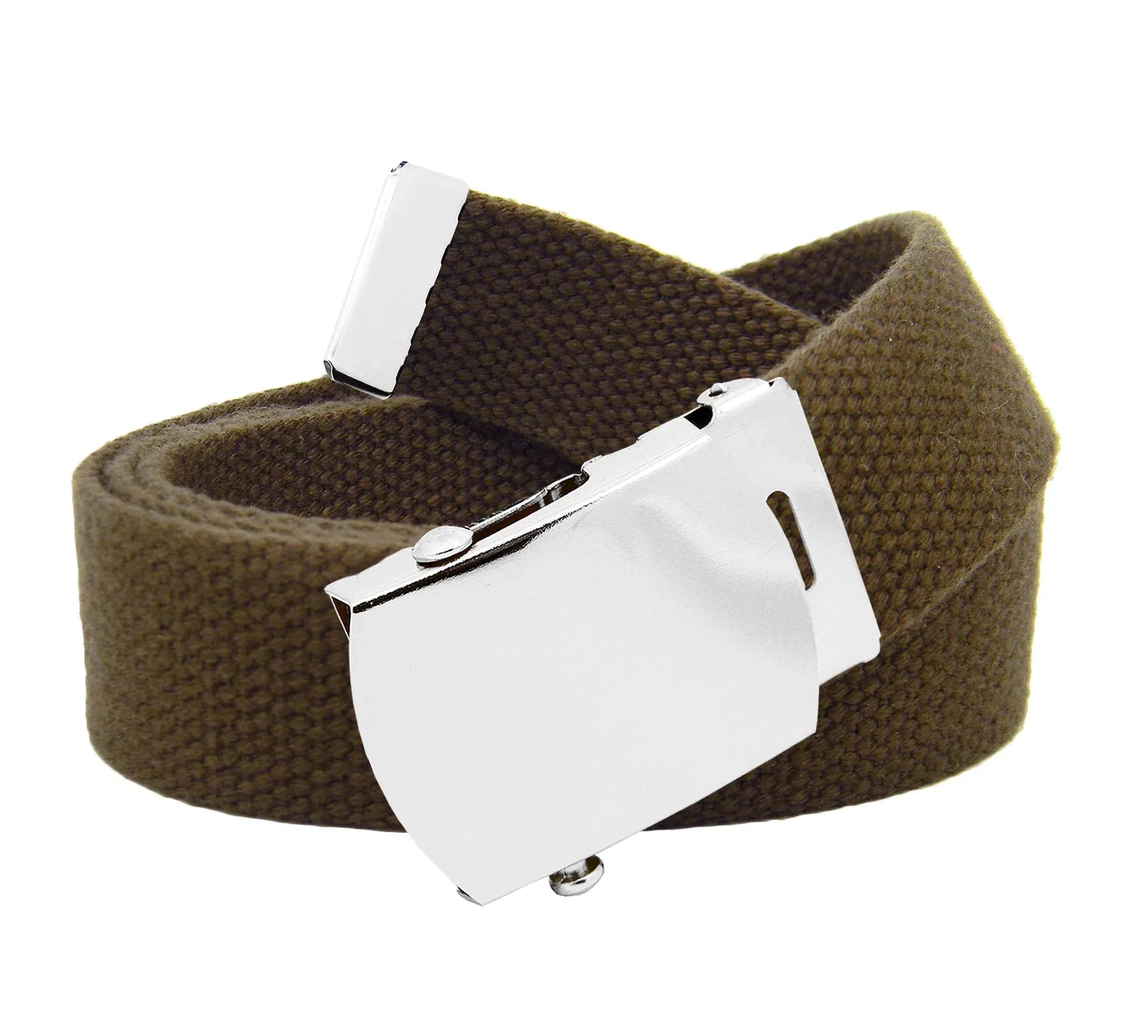 RECON GS2 Military Web Belt Classic Silver Slider Military Belt Buckle with Canvas Web