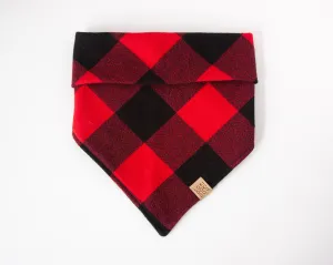 Red Buffalo Plaid Flannel Dog Bandana (Personalization Available)