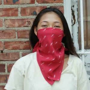 Red White Dash Cotton Ikat Bandana