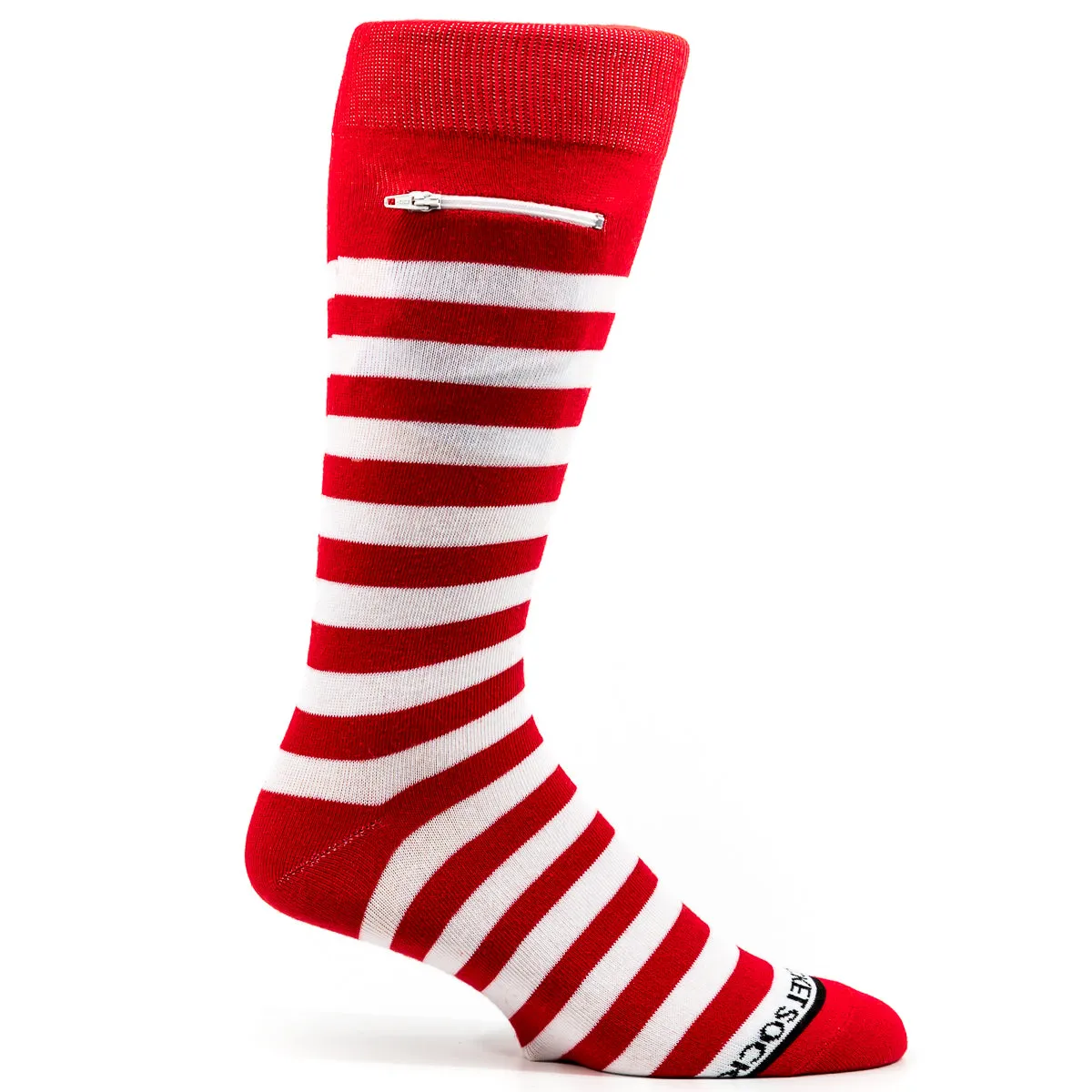 Red - White, Fashion Crew Pocket Socks®