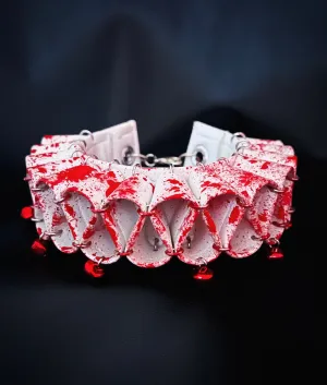 RESERVED Pair (two) Blood Splatter Anklets