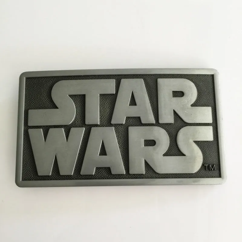 Retail New styles Star Wars belt buckle Rectangle Silver metal cowboy Belt head Fit 4cm Wide Belt Fashion Mens Jeans accessories
