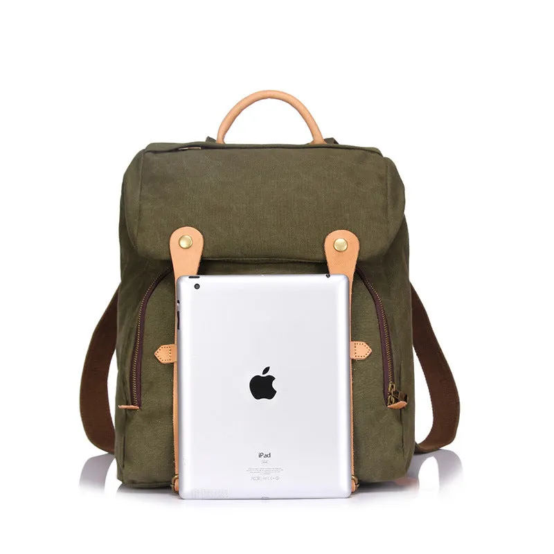 Retro Canvas Travel Backpack Large Capacity Canvas Backpack Men Canvas School Backpack