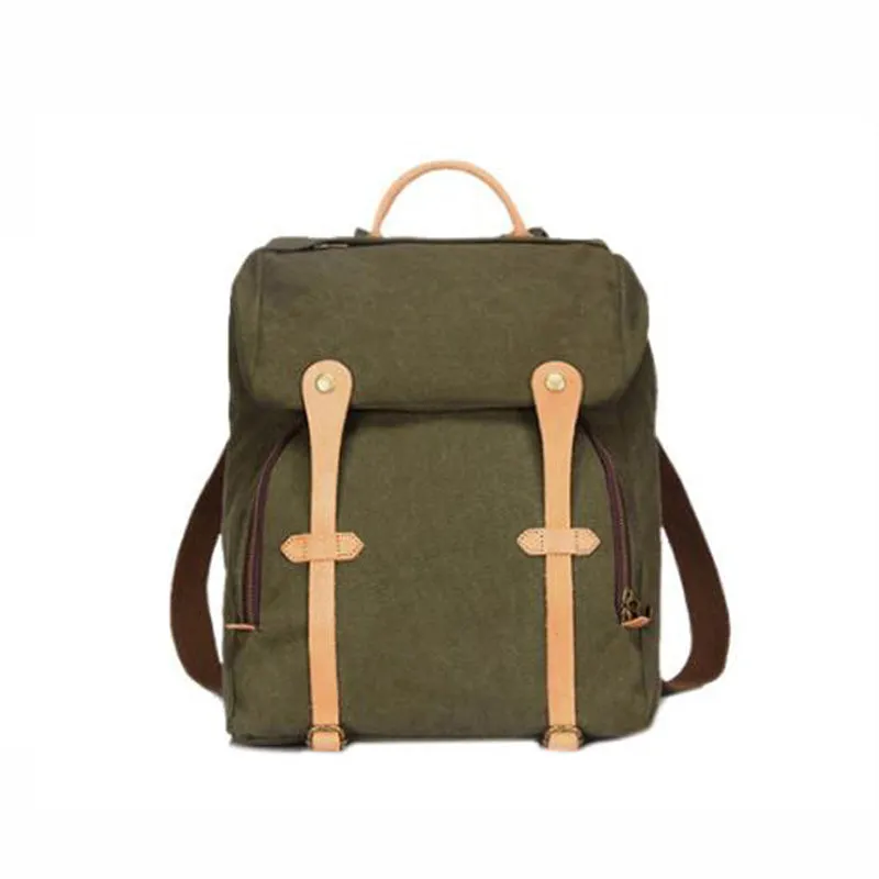 Retro Canvas Travel Backpack Large Capacity Canvas Backpack Men Canvas School Backpack