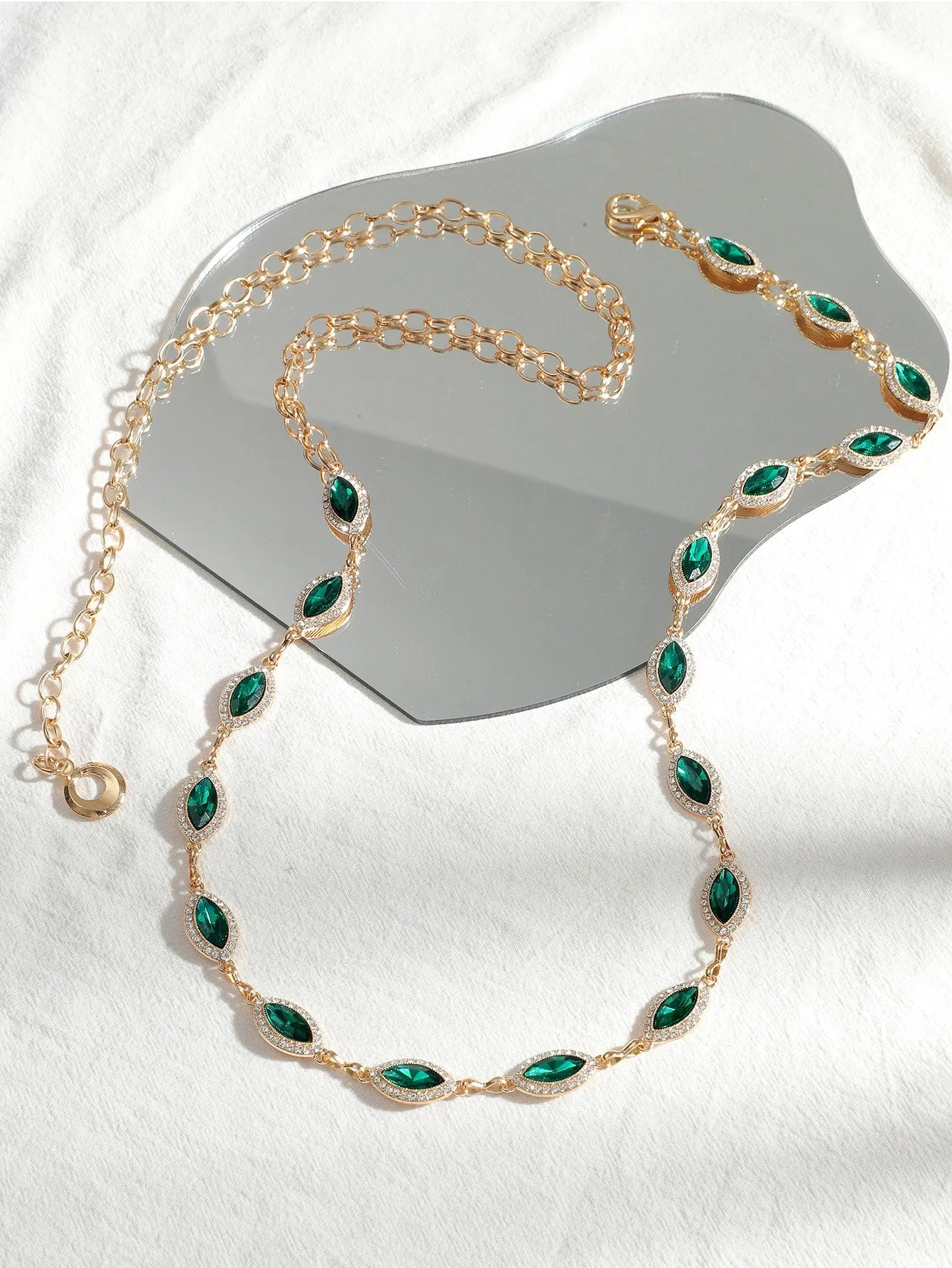 Rhinestone Decor Chain Belt- FD ⚡