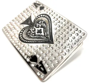 Rhinestoned Ace of Spades Belt Buckle