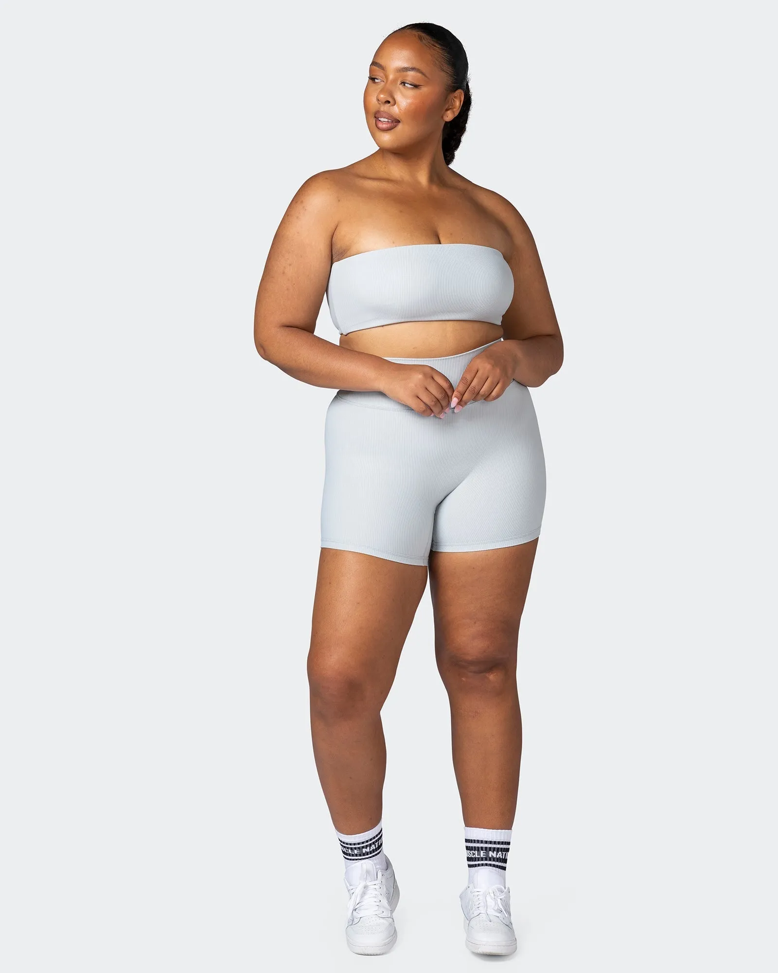 Ribbed Bandeau - Quiet Grey