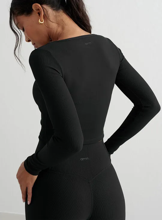 Ribbed Performance Zipped Cardigan
