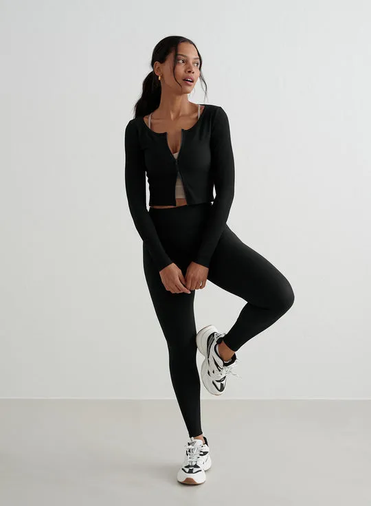 Ribbed Performance Zipped Cardigan