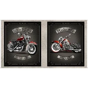 Ride Free by Quilting Treasures MOTORCYCLE PATCHES/MULTI