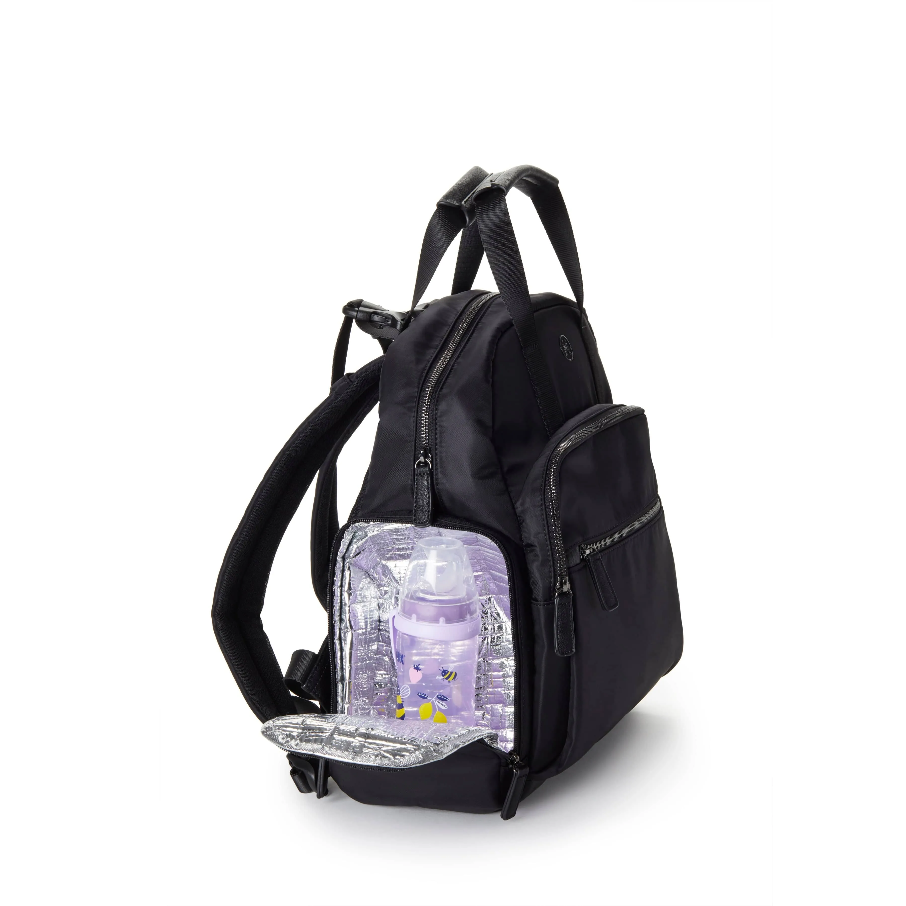 River Recycled Vegan Unisex Diaper Backpack | Black