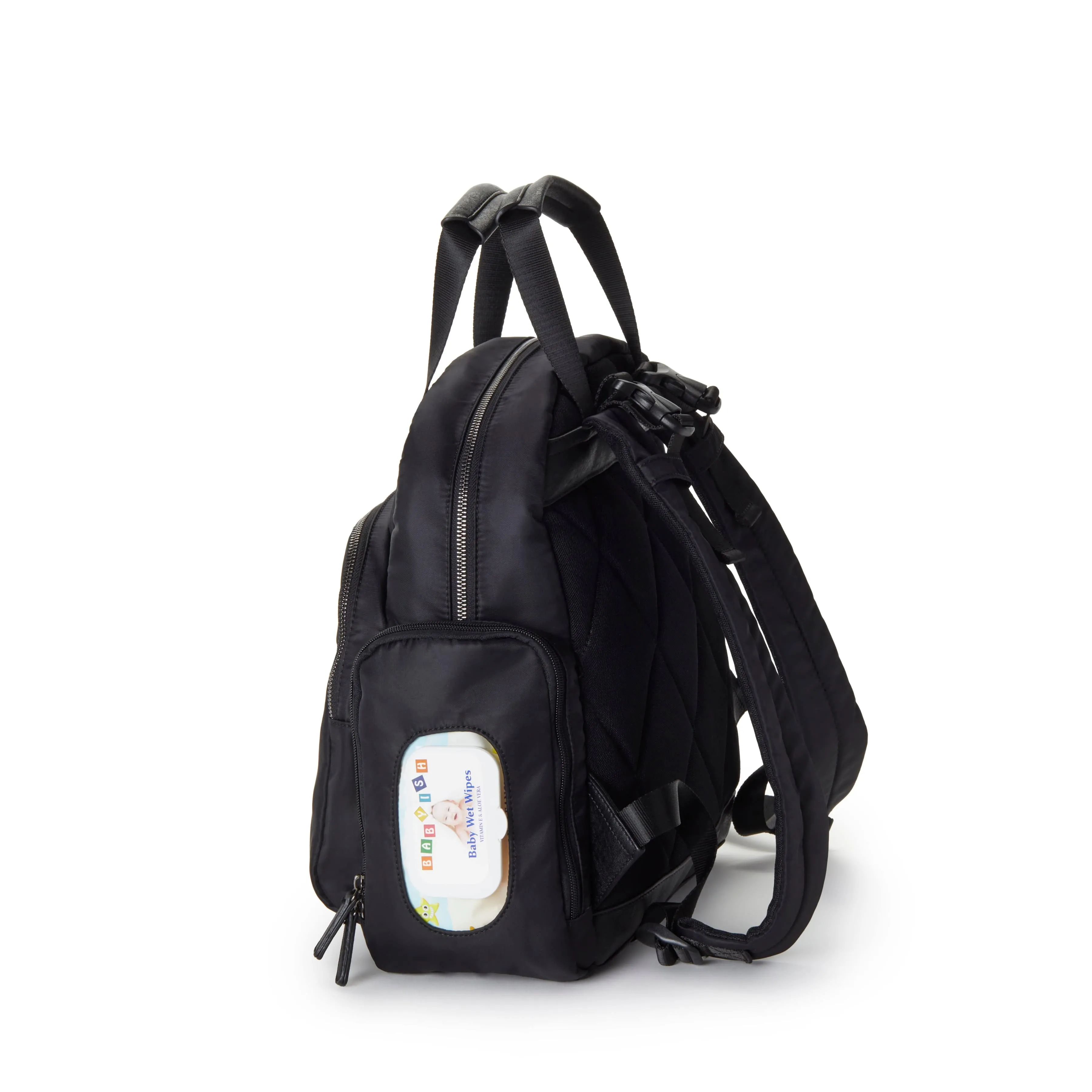 River Recycled Vegan Unisex Diaper Backpack | Black