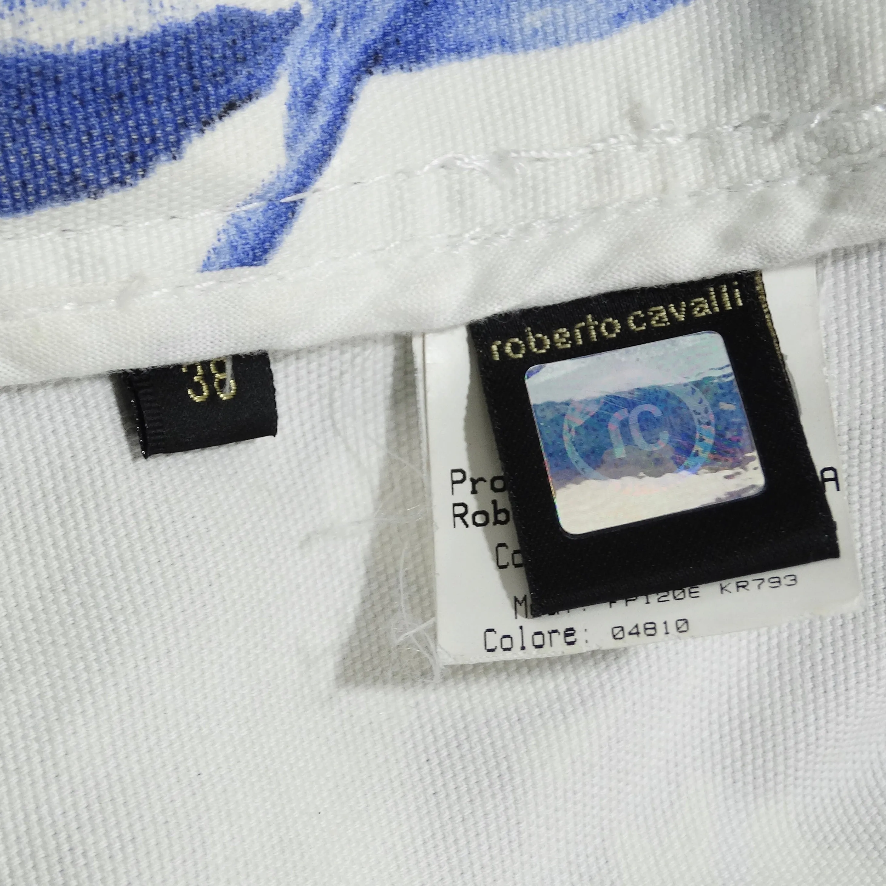 Roberto Cavalli 90s Floral Cropped Belted Jeans