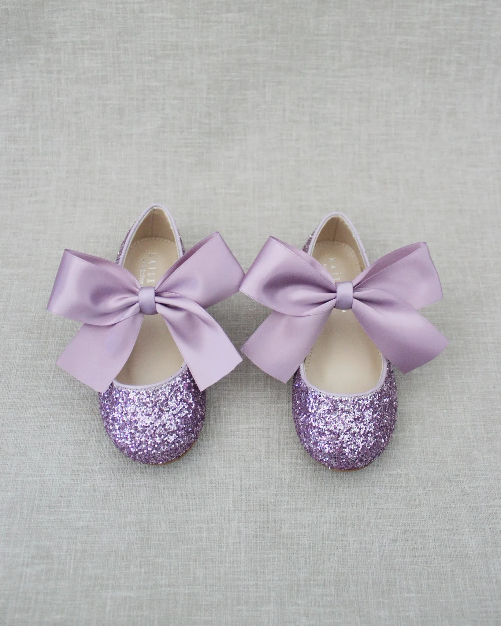 Rock Glitter Mary Jane Ballet Flats with Satin Bow