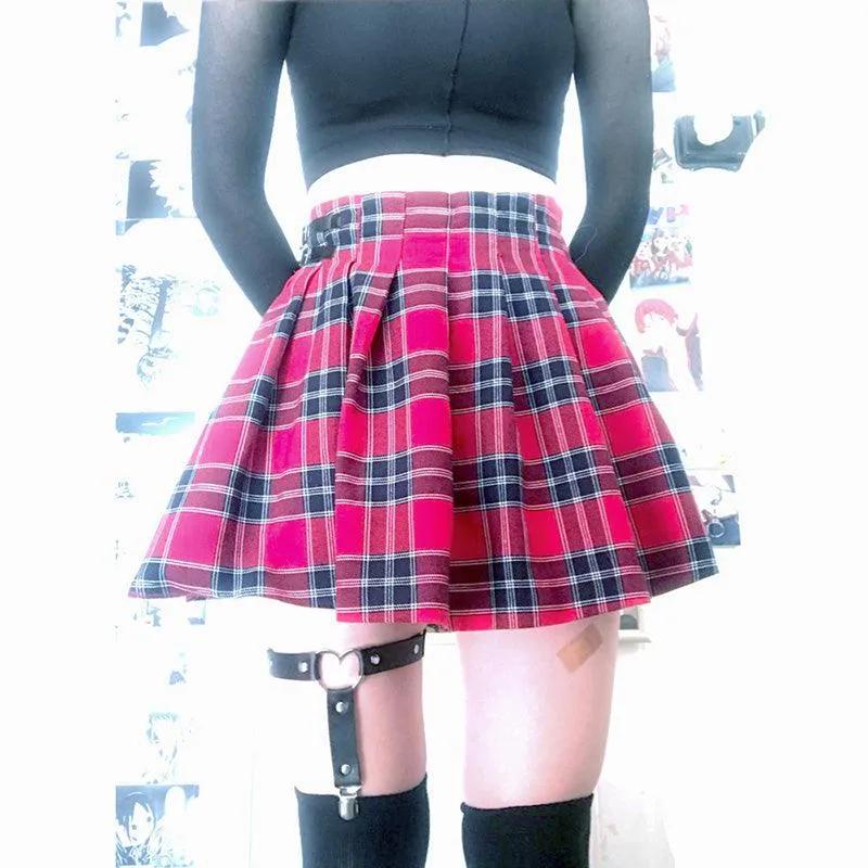 Rock Leather Garter Belt Elastic Leg