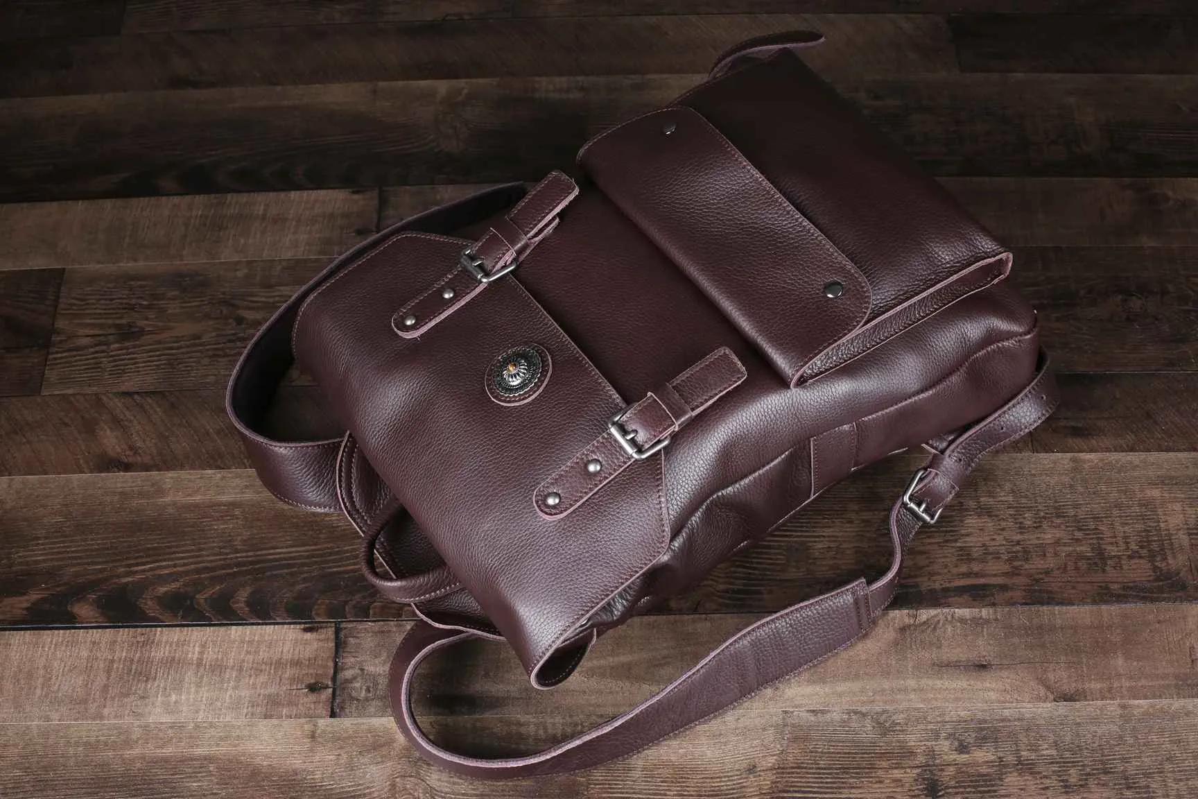 ROCKCOW Vintage Leather Backpack, Womens Leather Backpack Purse, School Backpack