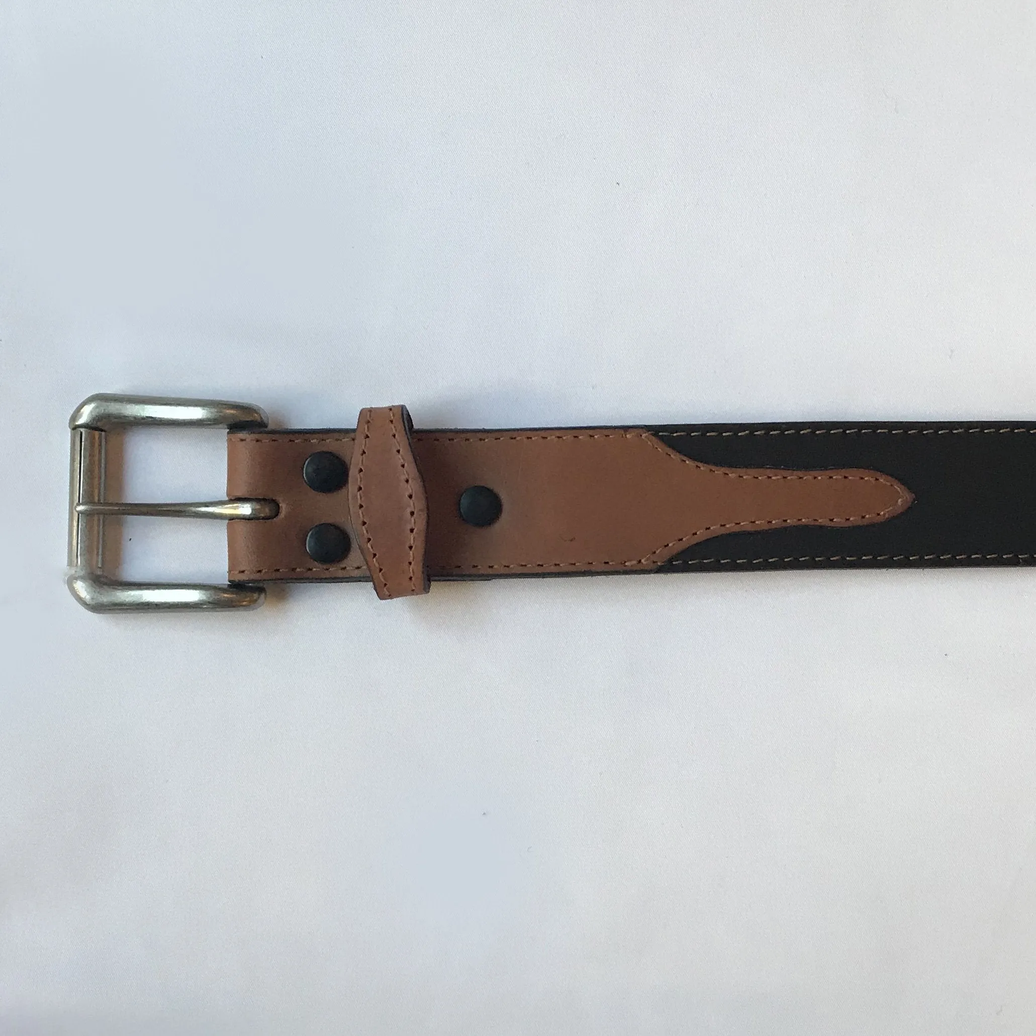 Rockmount Ranch Wear Accessory: Black and Tan Leather Belt