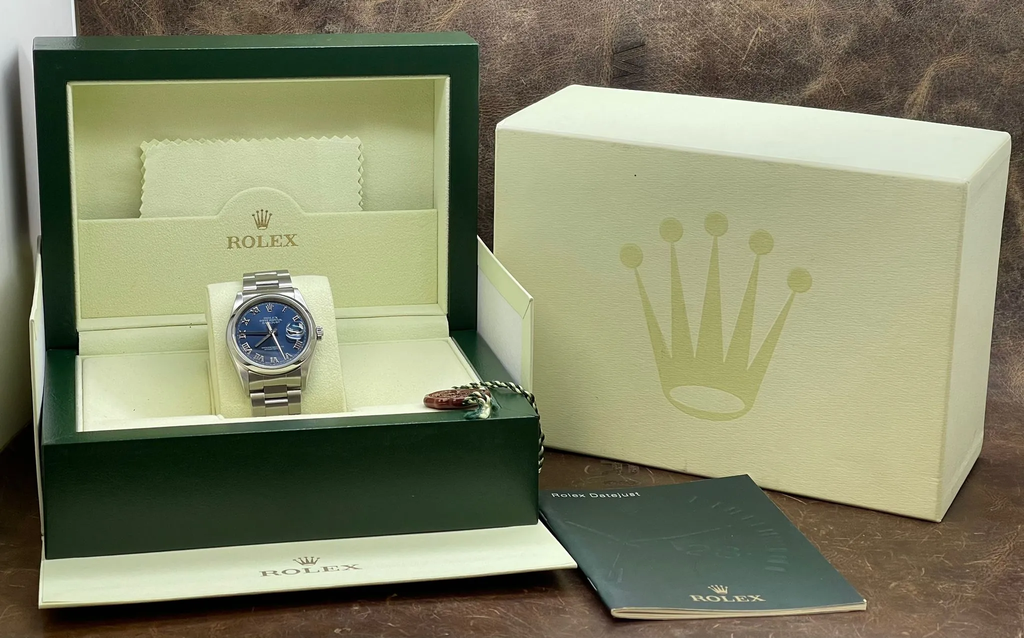 Rolex Datejust 36mm 16200 Blue Roman Dial Automatic Watch