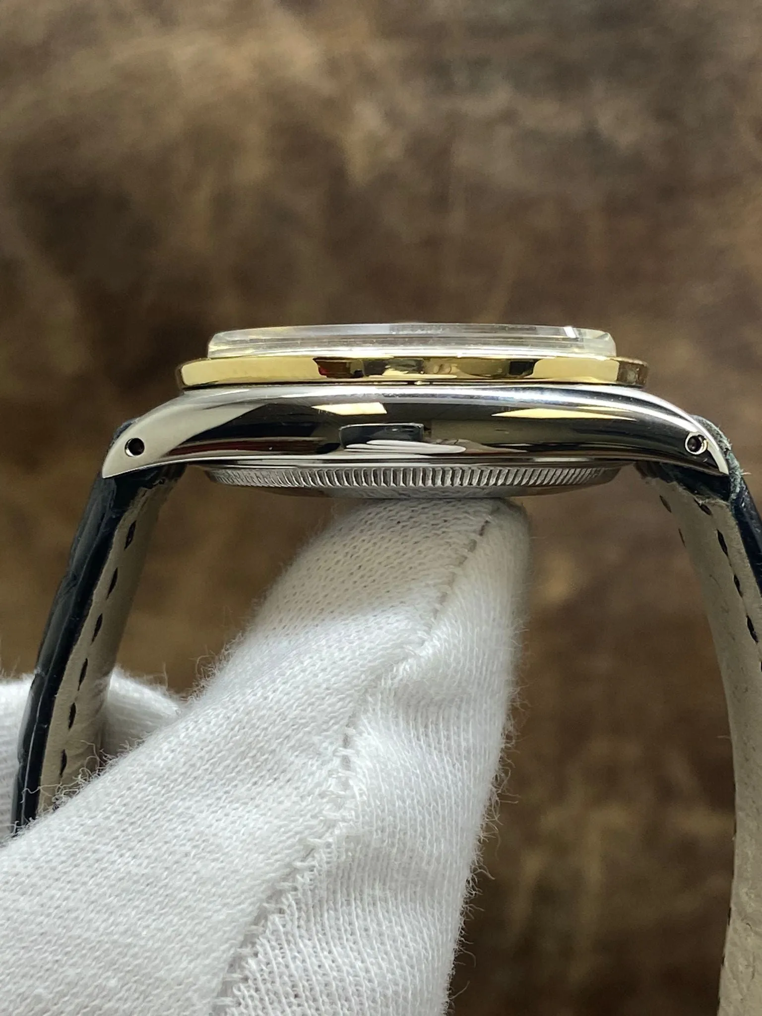 Rolex Oyster Perpetual Date 34mm 1500 Custom MOP Diamond Dial Automatic Watch