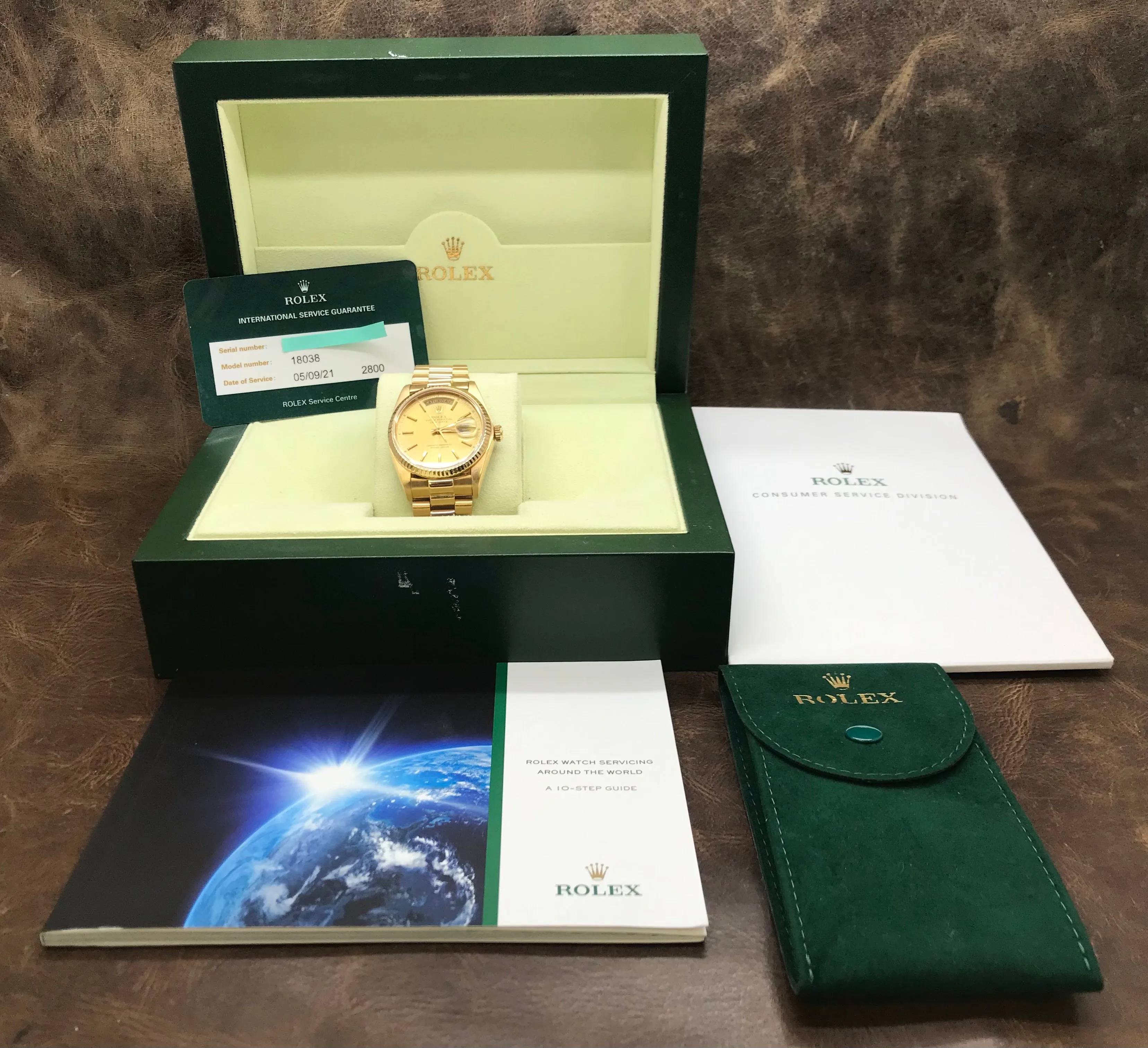 Rolex President Day Date 36mm 18038 Champagne Dial Automatic  Watch