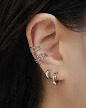 ROPE Ear Cuffs Set of 2 in Silver