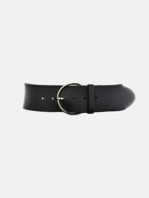 ROUND BUCKLE BELT IN BLACK