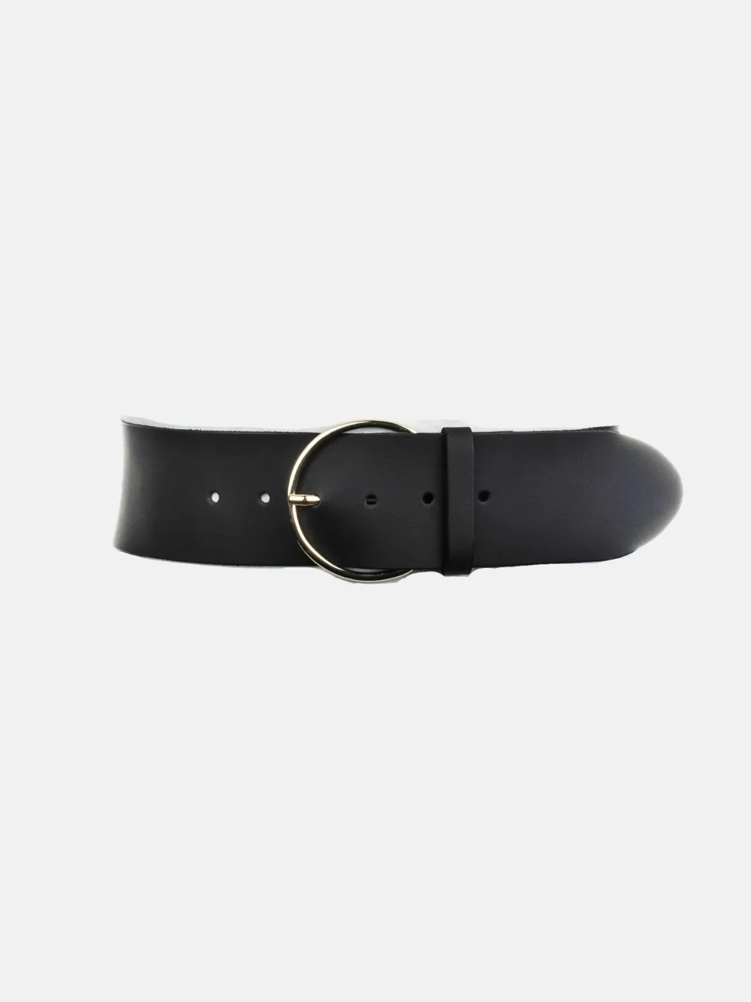 ROUND BUCKLE BELT IN BLACK