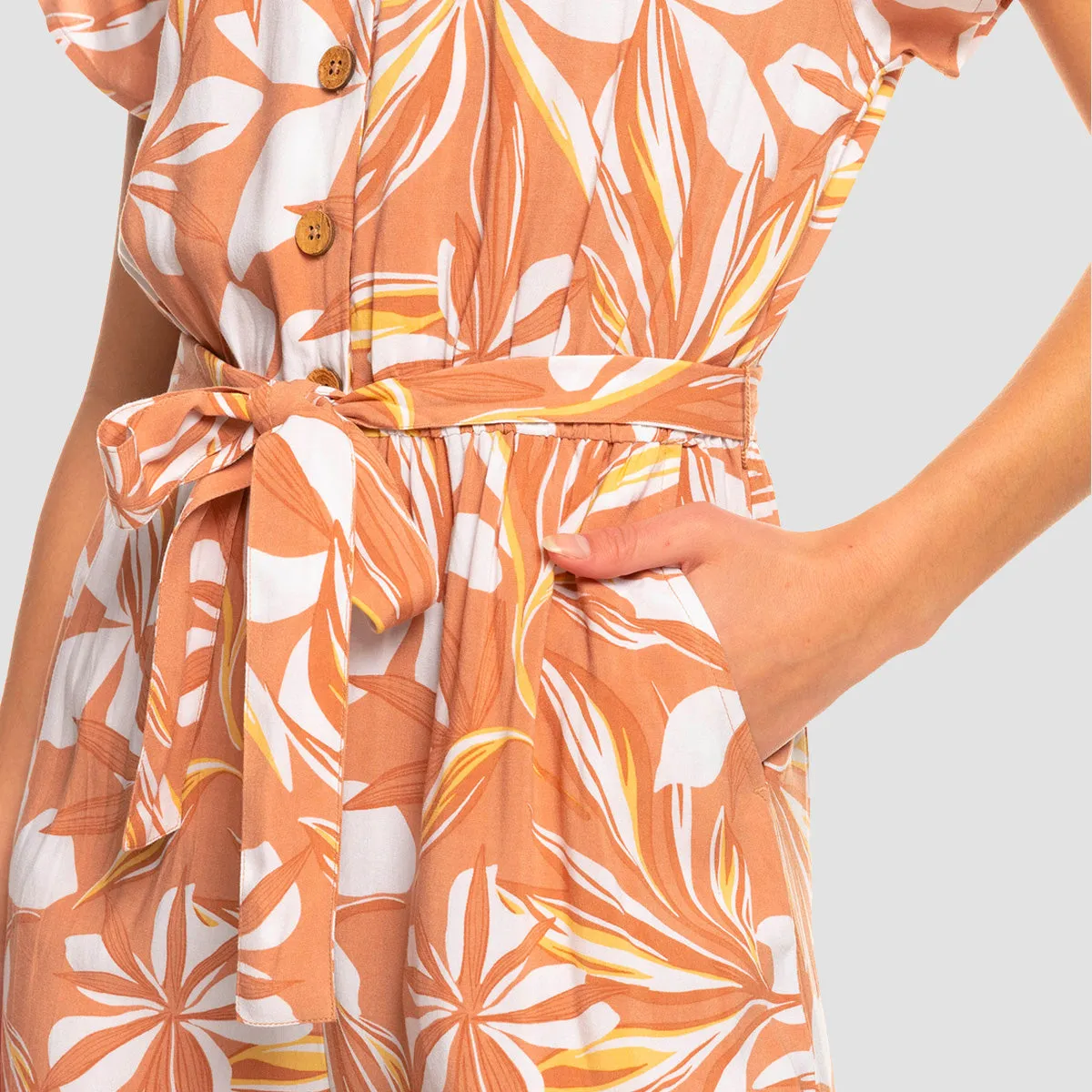 Roxy Breeze Of Sea Romper Suit Cork Subtly Salty - Womens