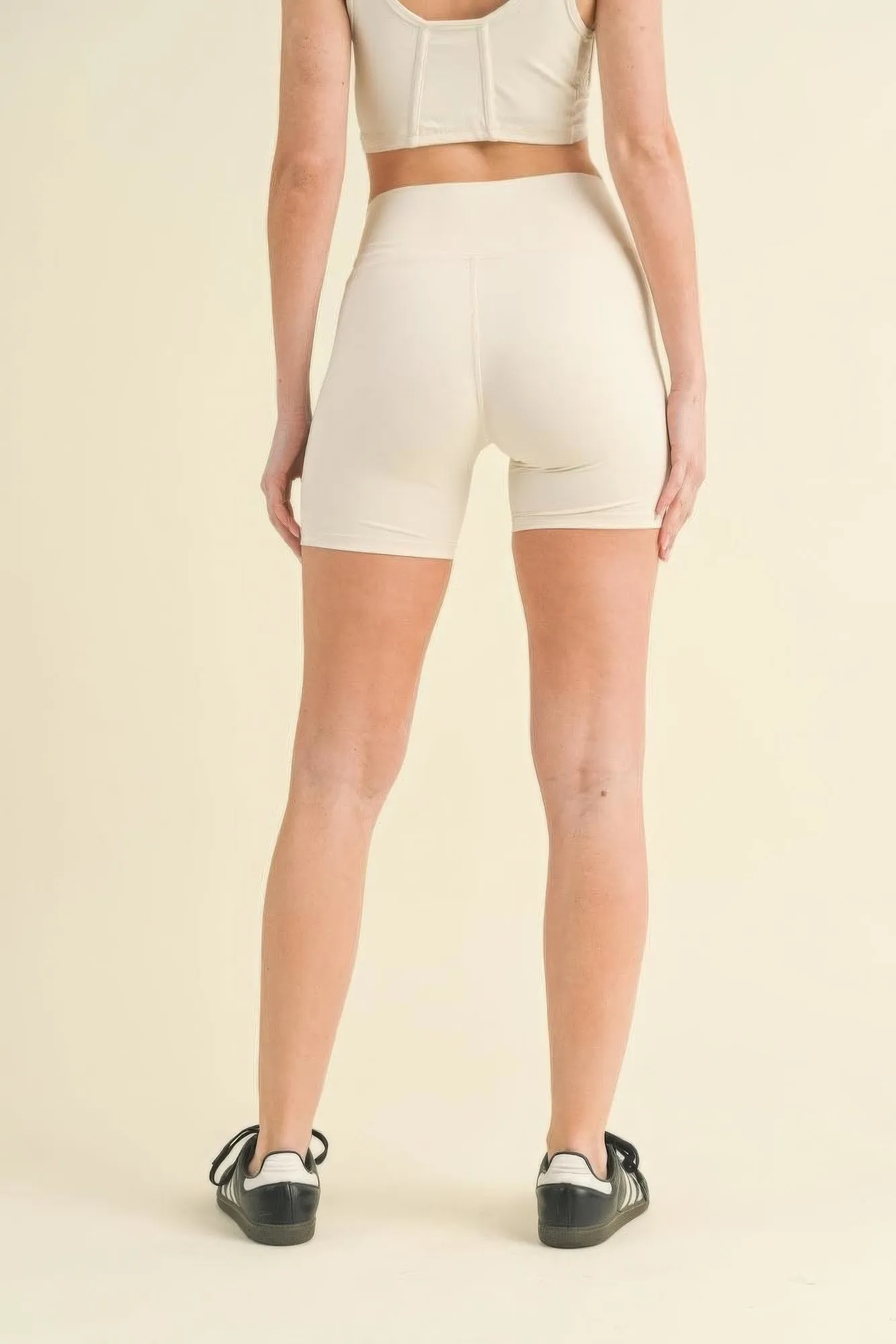 Ruched Waist Biker Shorts