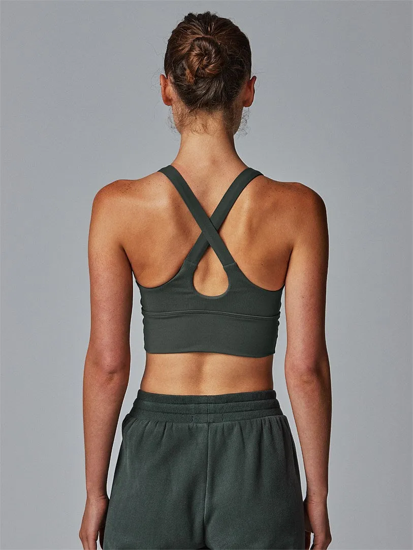 Running Bare SALE | Power Up Sports Bra - Moss (Adult)
