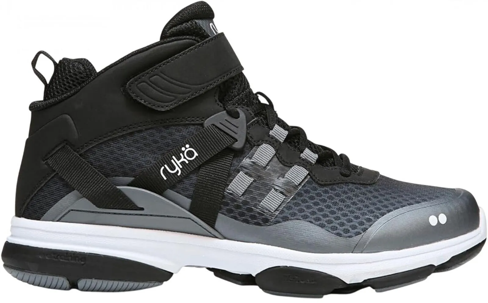 Ryka Womens Devotion Xt Mid Cross Trainer Sneakers Black / Grey / White 6.5M
