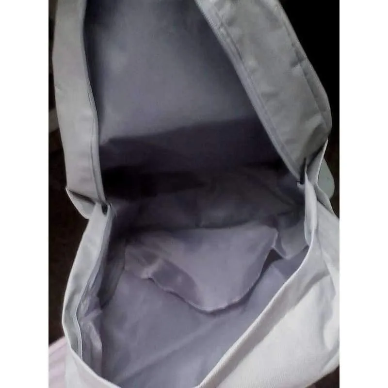 Rynx | Canvas Light Grey Day Embroidery Backpacks Stationery Holder Bags Desk Supplies & Organizer
