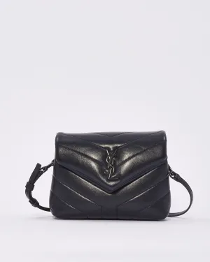 Saint Laurent Black Y Quilted Leather Toy Loulou Crossbody Bag
