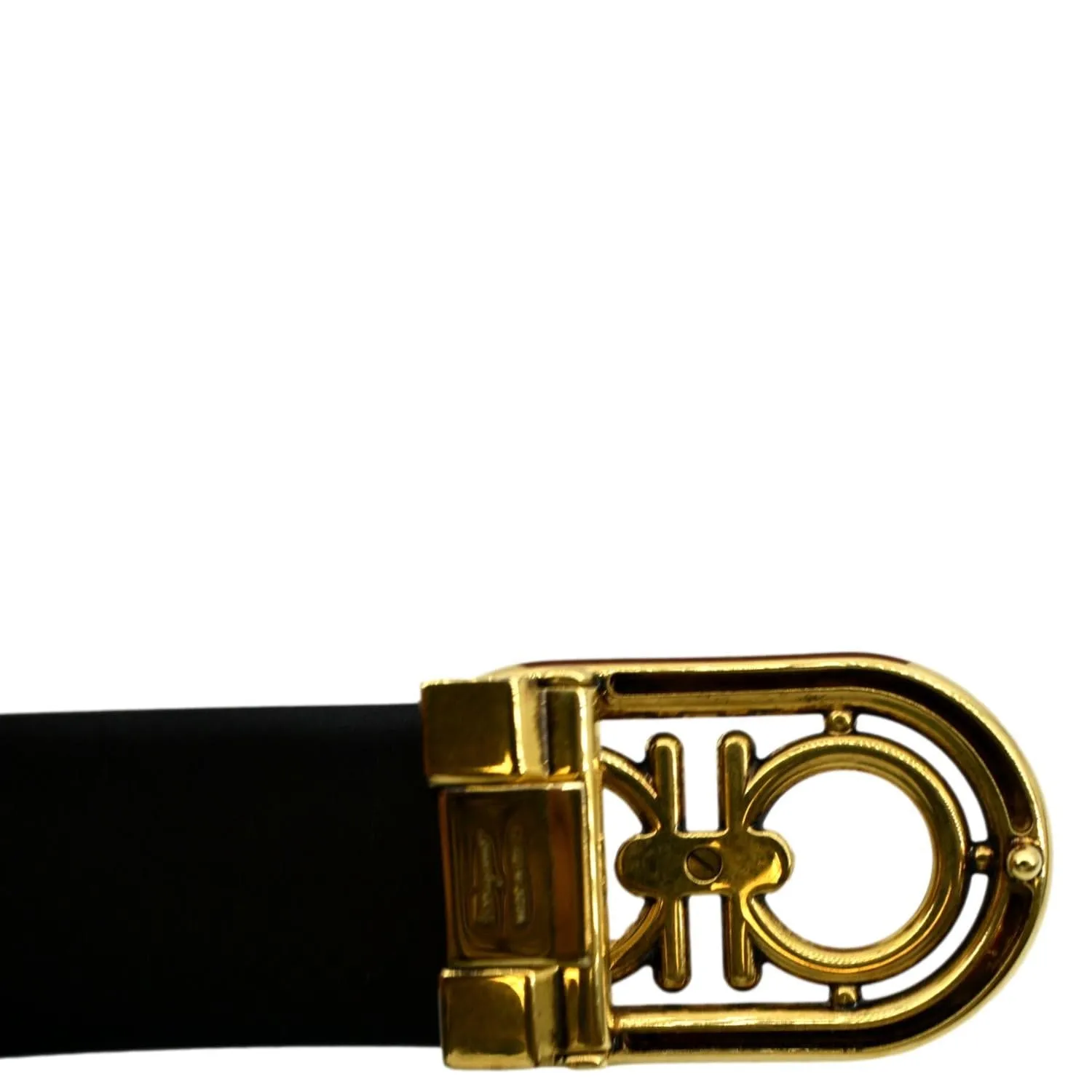 SALVATORE FERRAGAMO Buckle Reversible Belt Black/Mint Size 34