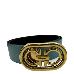 SALVATORE FERRAGAMO Buckle Reversible Belt Black/Mint Size 34