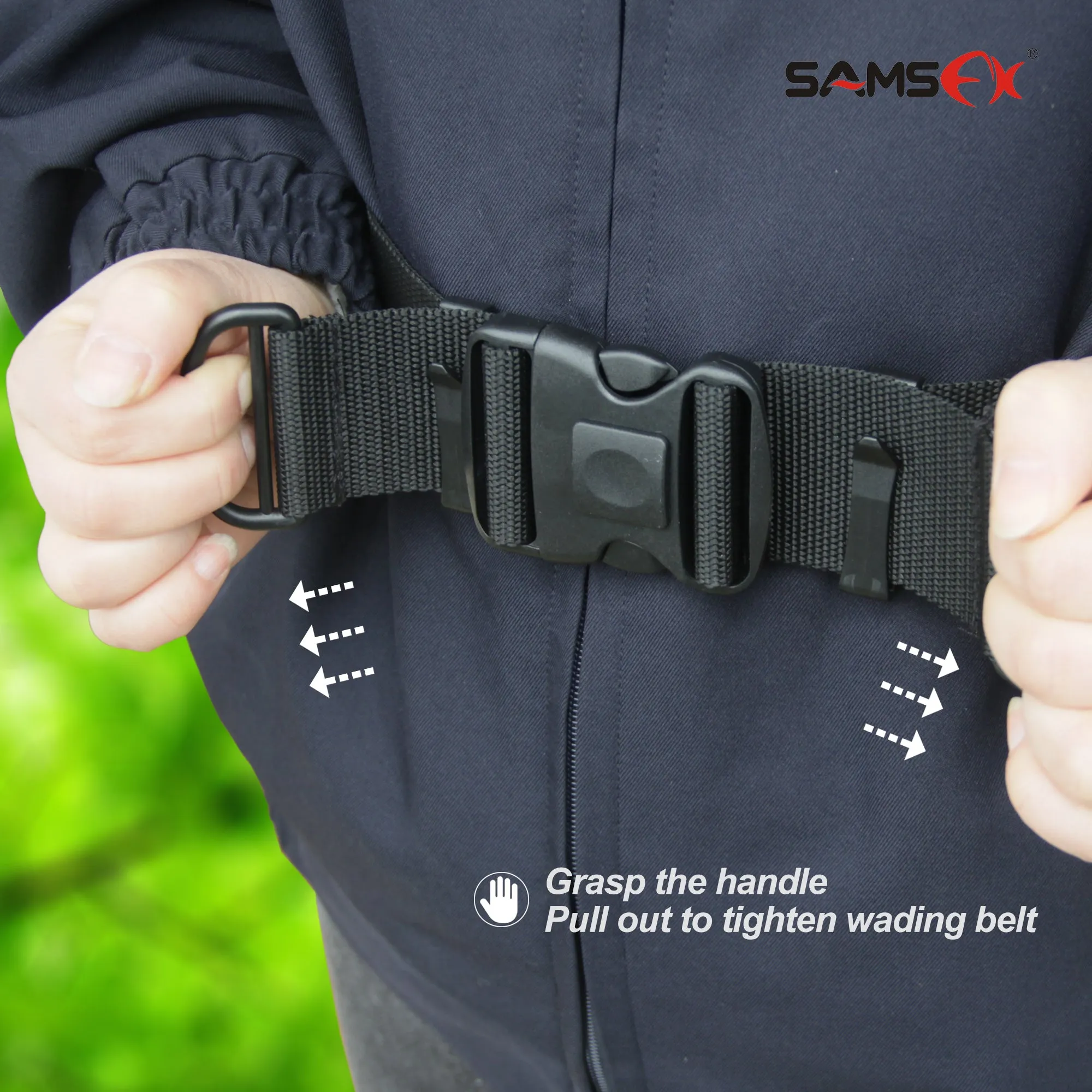 SAMSFX Adjustable Fishing Wader Belt Wading Belts for Surf Casting Kayak
