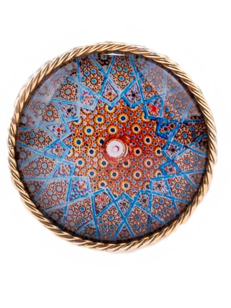 Scroll Hand Tooled Belt Wide Mandala Buckle