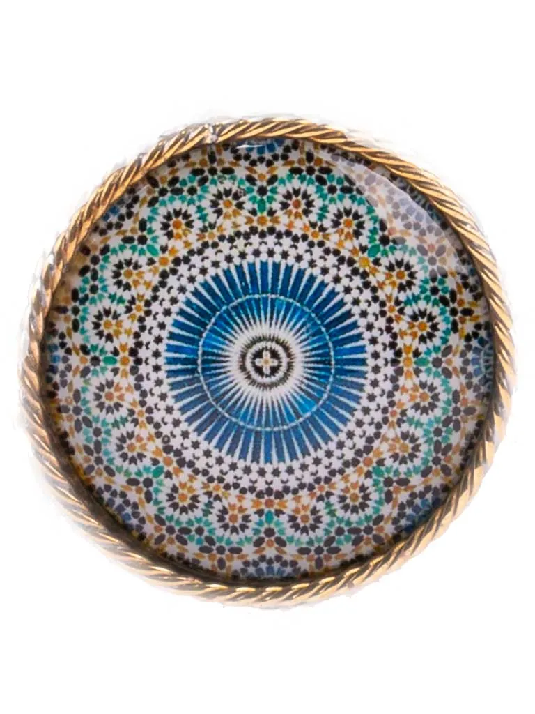 Scroll Hand Tooled Belt Wide Mandala Buckle