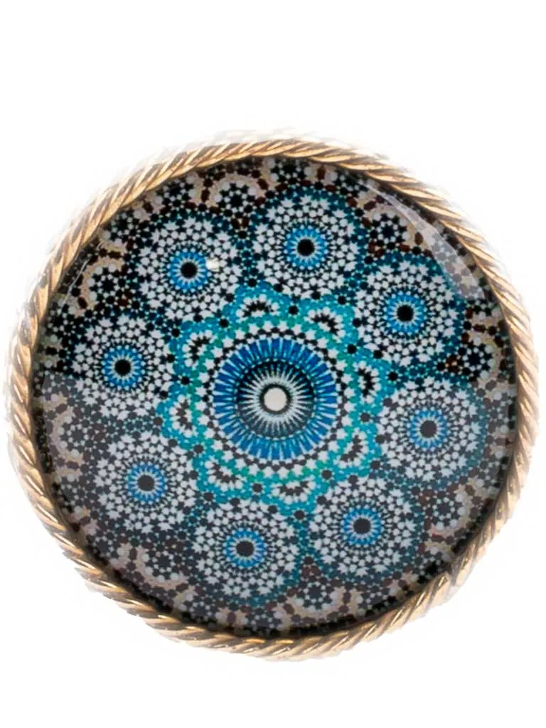 Scroll Hand Tooled Belt Wide Mandala Buckle