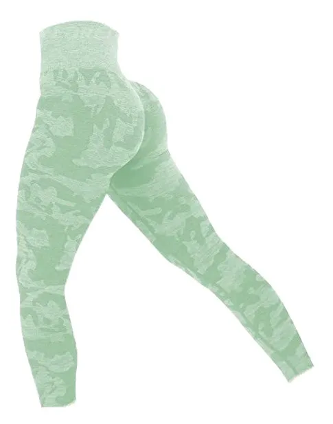 Seamless Camo Workout Leggings High Waisted
