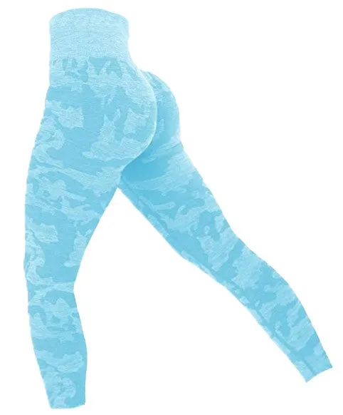 Seamless Camo Workout Leggings High Waisted