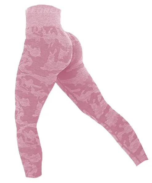 Seamless Camo Workout Leggings High Waisted