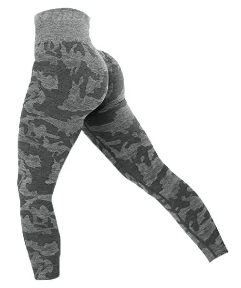 Seamless Camo Workout Leggings High Waisted